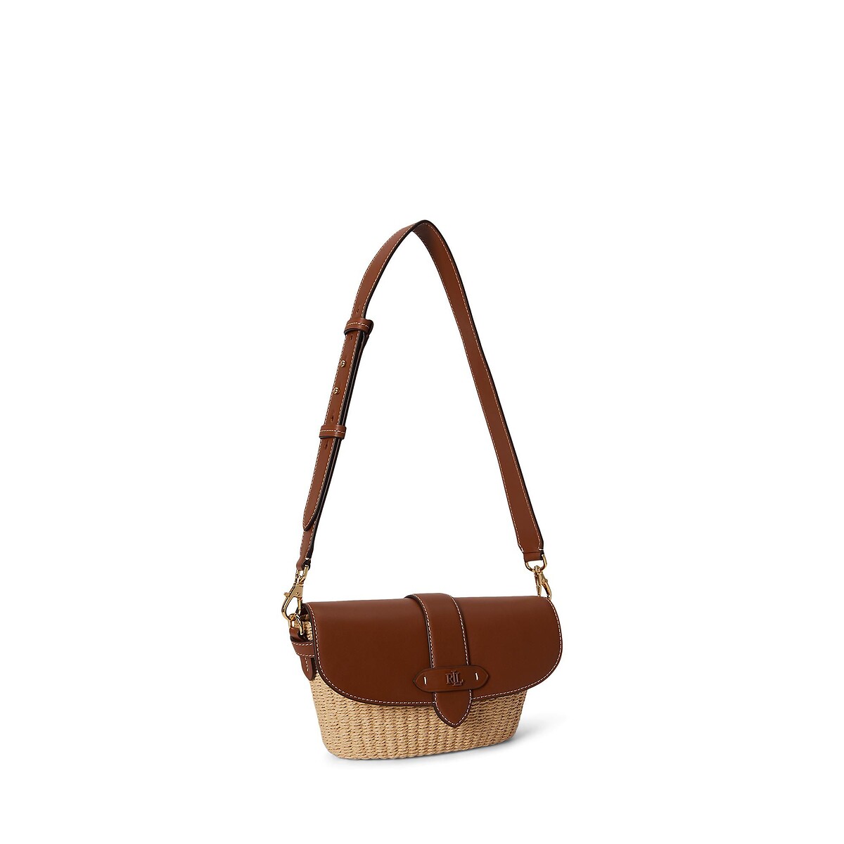 Lynden Straw/Leather Shoulder Bag camel, LAUREN RALPH LAUREN