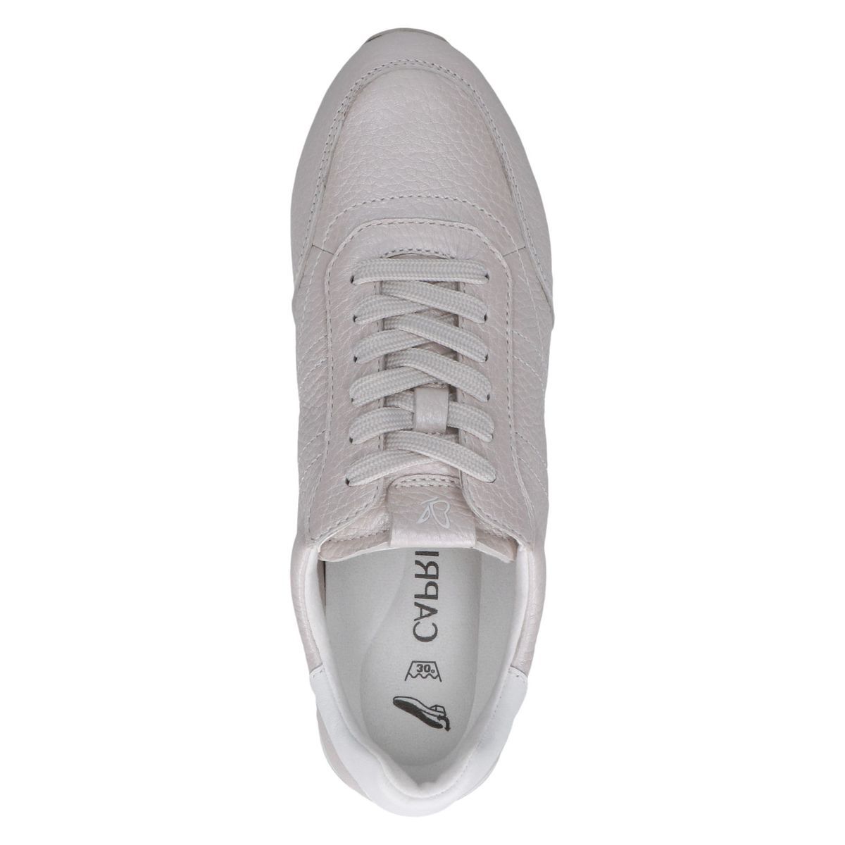 Basket en cuir blanc ecru reptile, CAPRICE