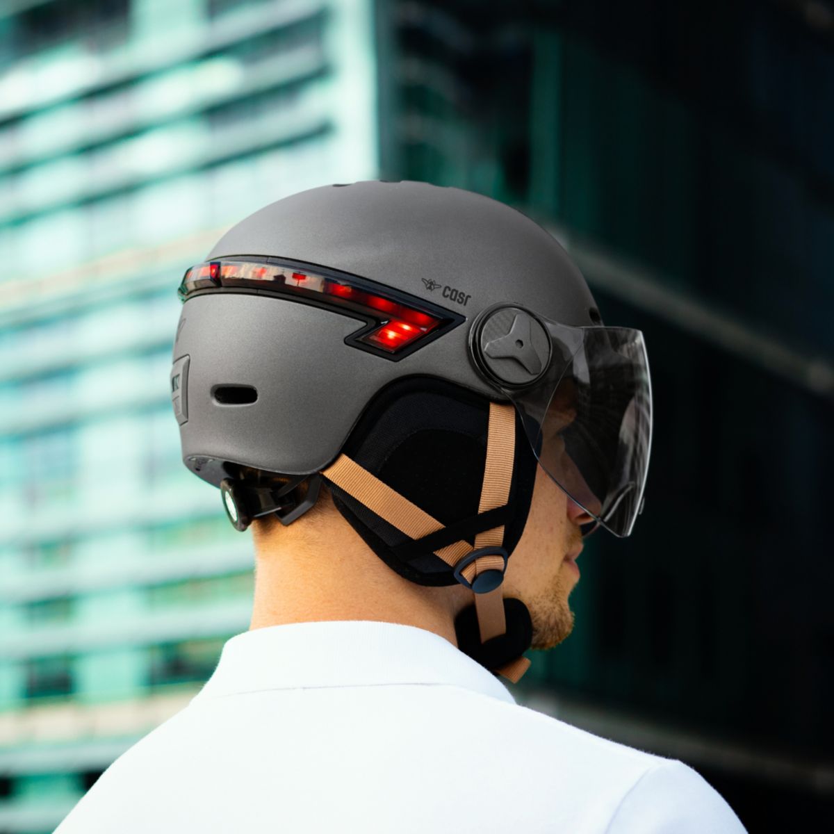 Casque trottinette Led Glow gris taille M gris, CASR