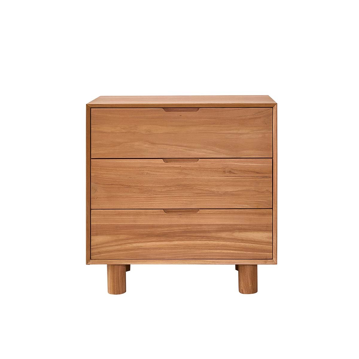 Commode en teck massif 80 cm 3 tiroirs GUSTAVE naturel, BERAH GETAH
