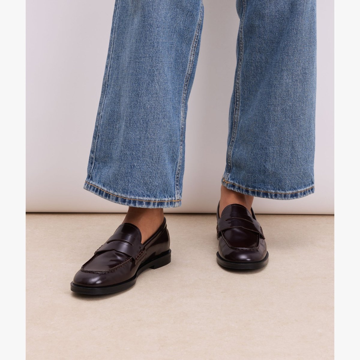 Mocassin en cuir AIDA violet pourpre, BOCAGE