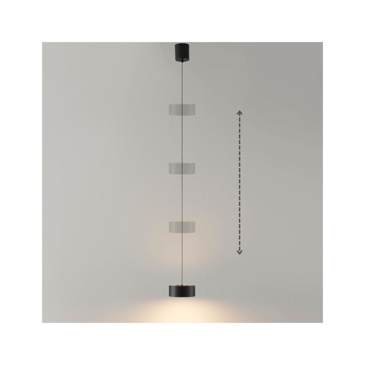Suspension spot LED hauteur réglable - PRINS noir, KOSILUM