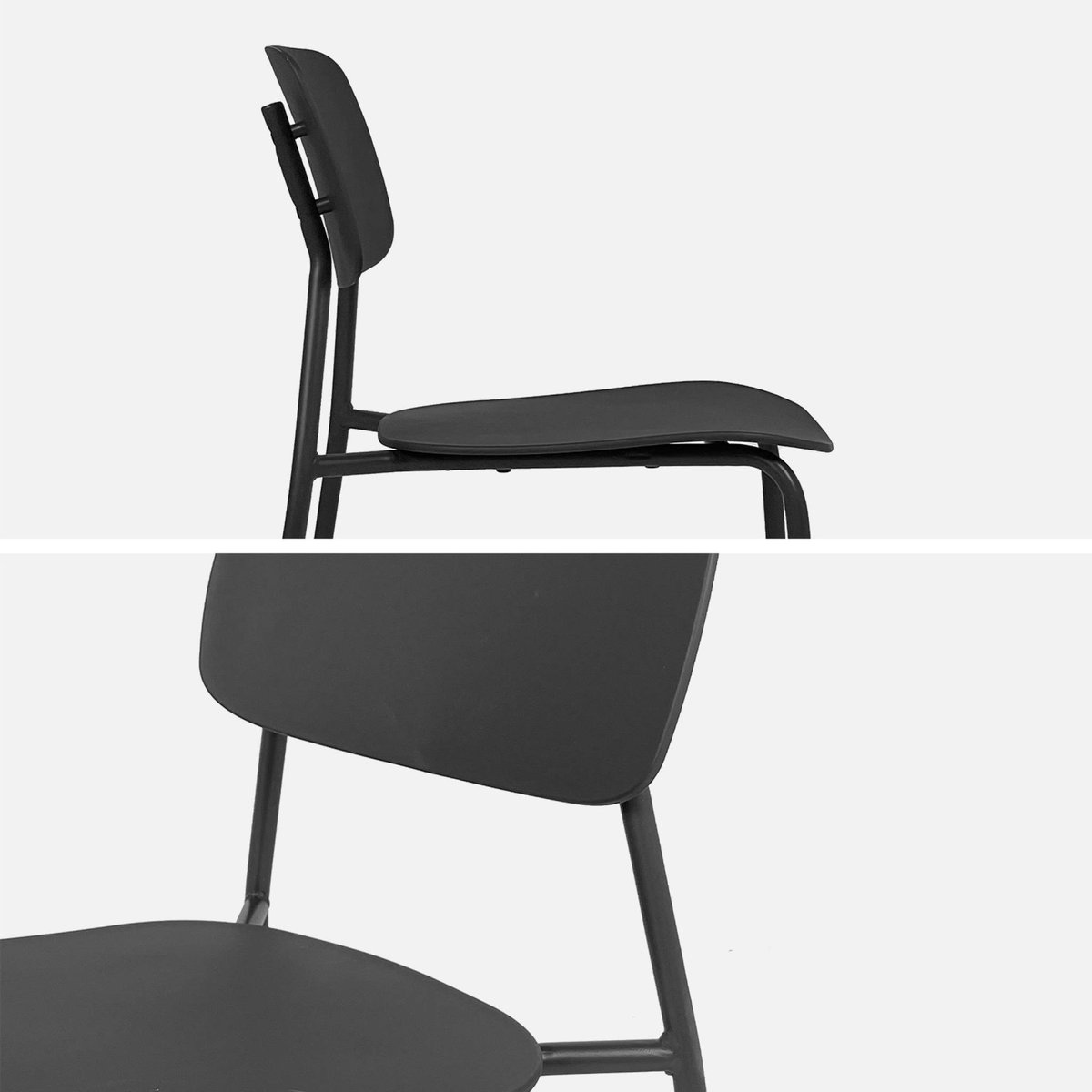 Table de jardin métal + 6 assises AMÉLIA + LIVA anthracite, SWEEEK