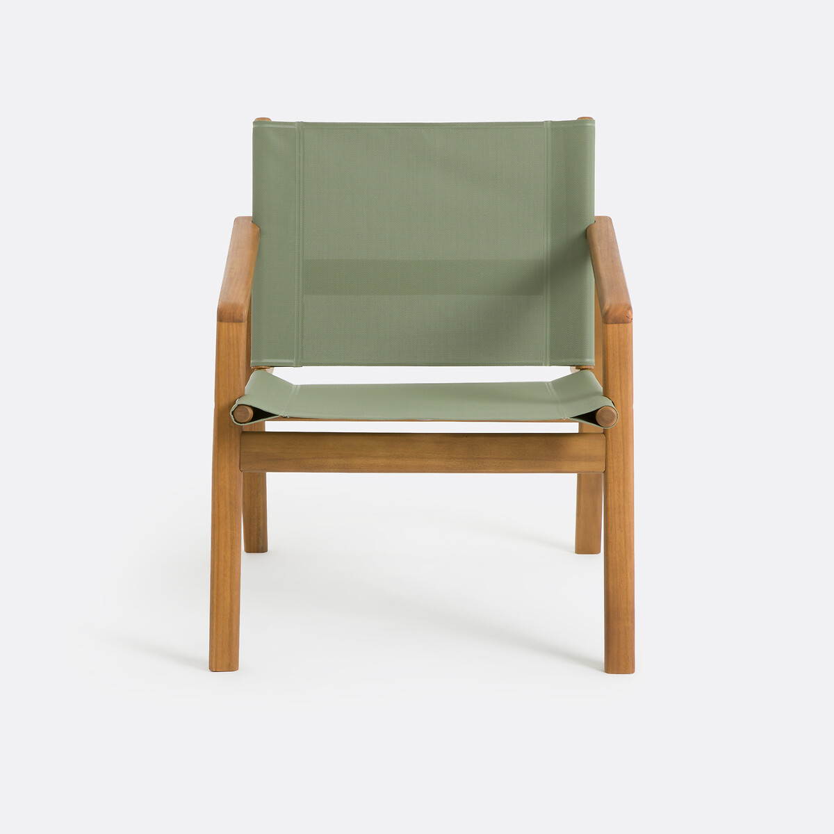 Salon de jardin bas, en acacia, 2 places, 2 fauteuils et 1 repose-pieds, LIVIE kaki, LA REDOUTE INTERIEURS