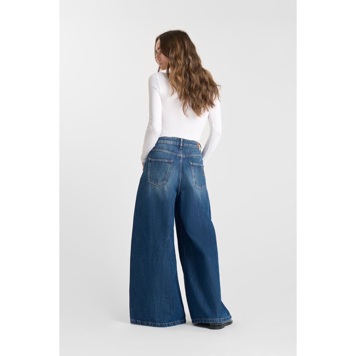 Jeans loose, large LOUVY, longueur 34 blue, LE TEMPS DES CERISES