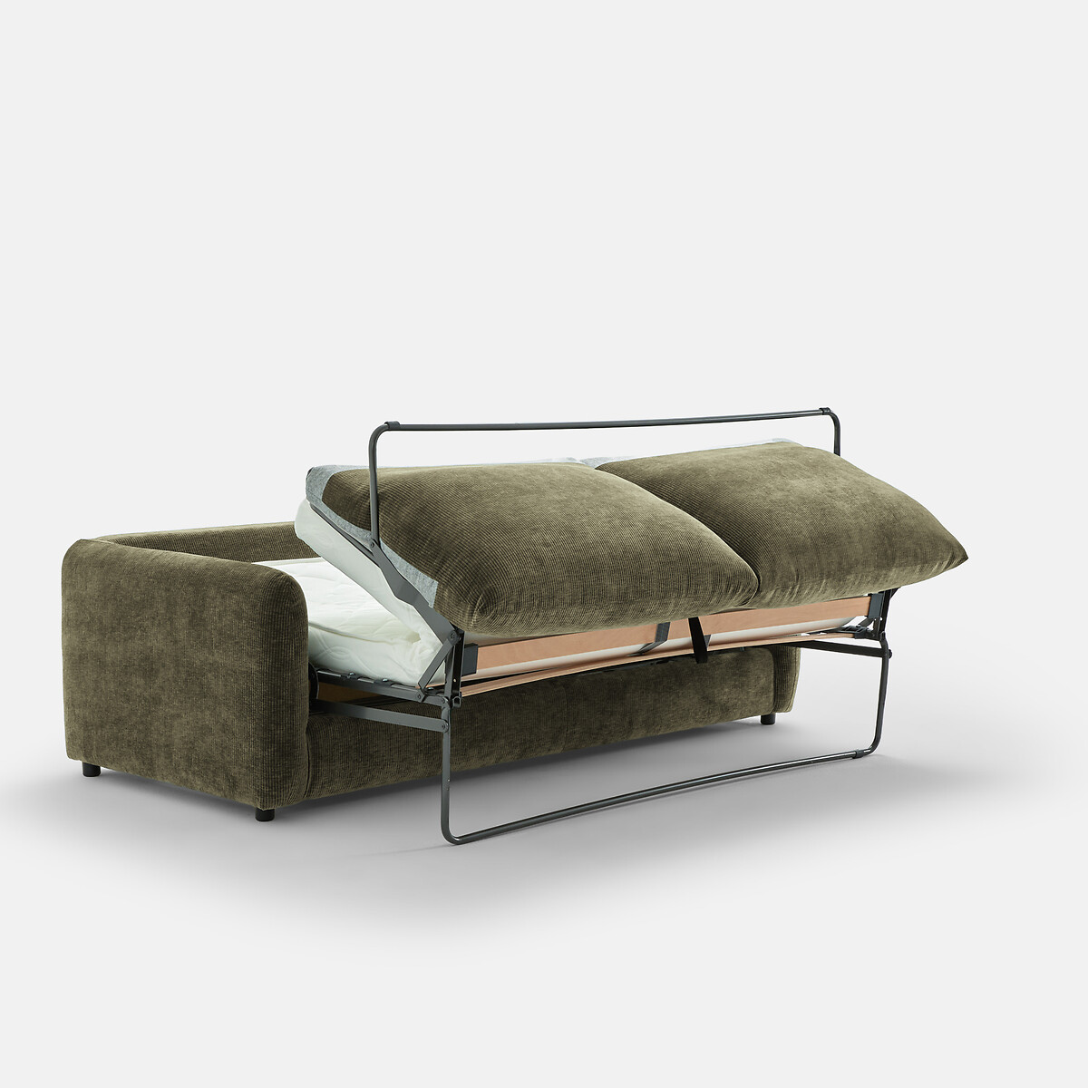 Canapé convertible 2, 3 ou 4 places, velours côtelé gaufré, YDE vert kaki, LA REDOUTE INTERIEURS