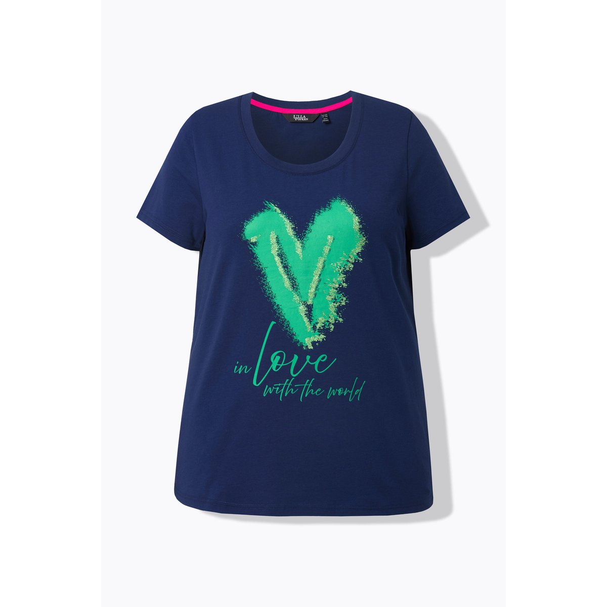 T-shirt motif cœur bleu encre, ULLA POPKEN