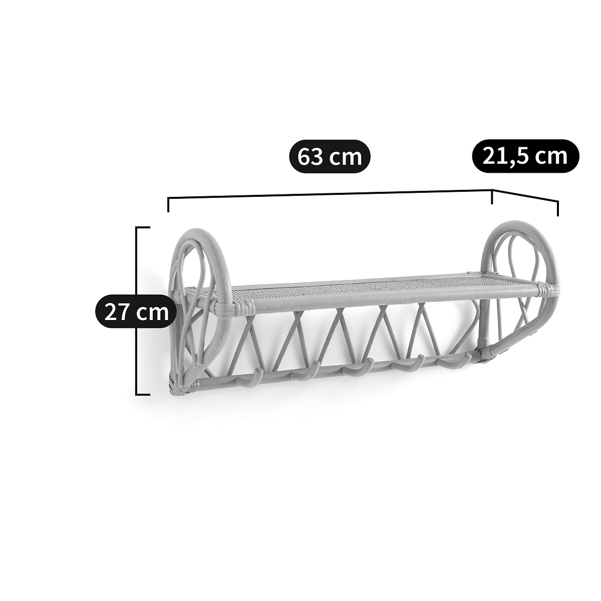 Patère murale 5 crochets en rotin, Malu naturel, LA REDOUTE INTERIEURS