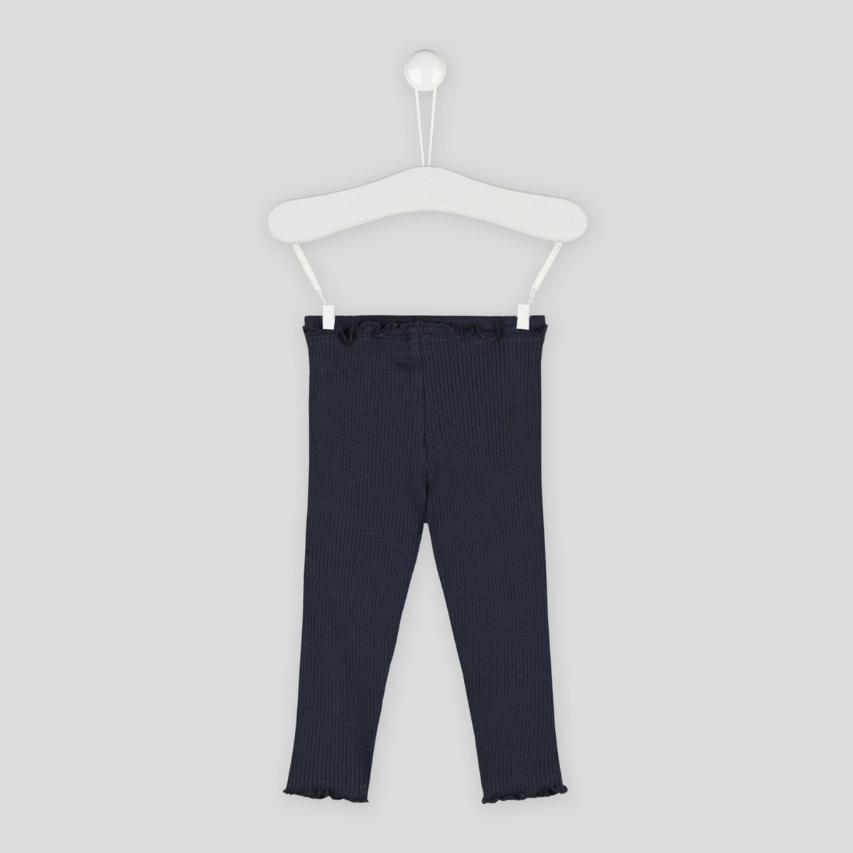 Legging côtelé uni en coton BIO GOTS marine, BOUT'CHOU