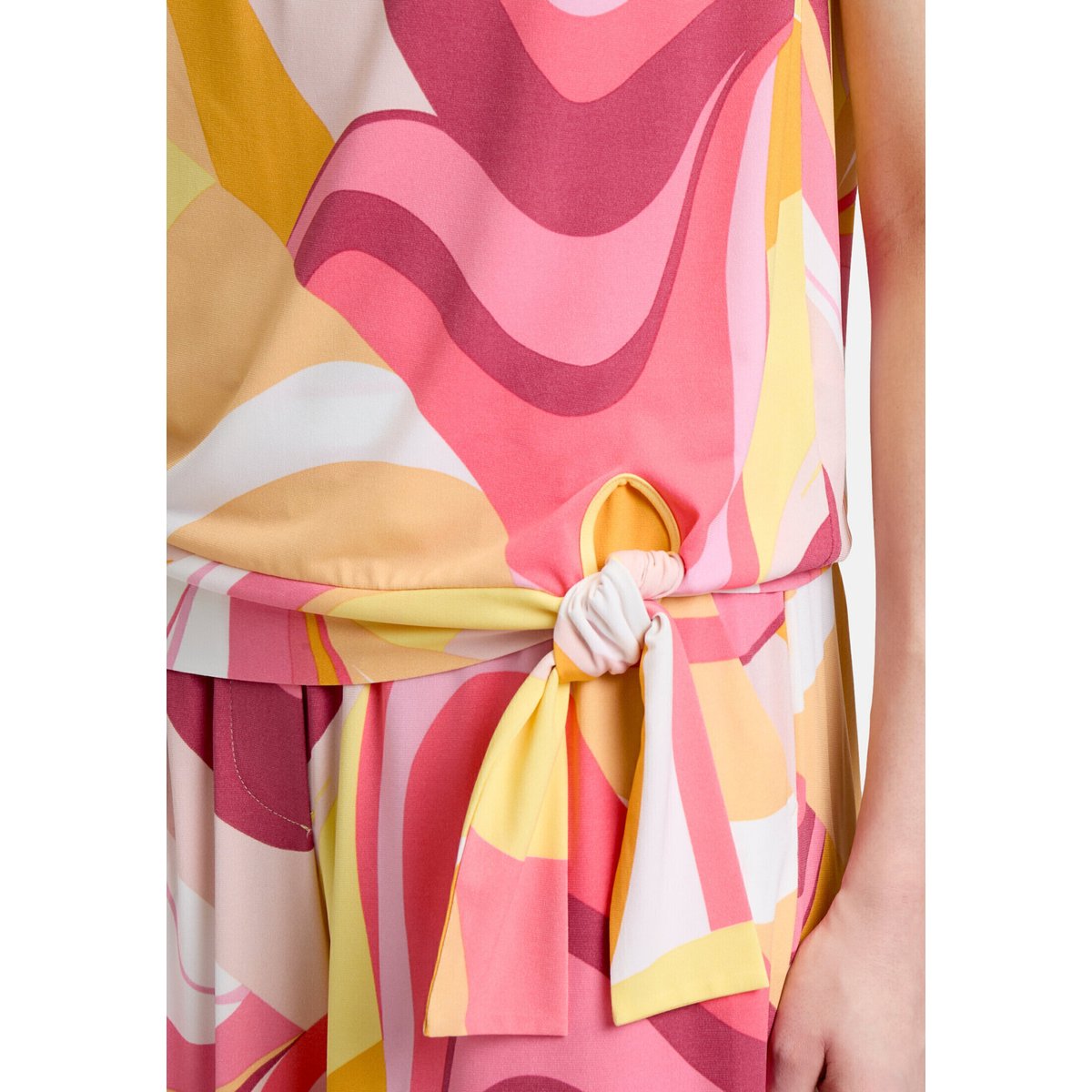 Haut à encolure ronde à fronce rosé/yellow, BETTY BARCLAY