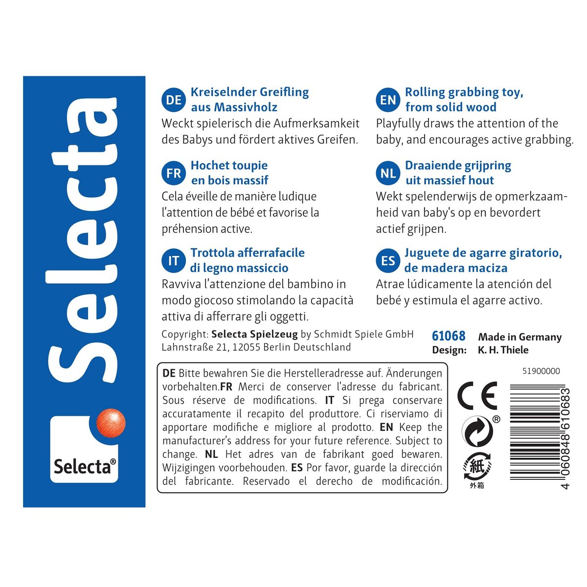 Hochet Rotondo rouge, SELECTA