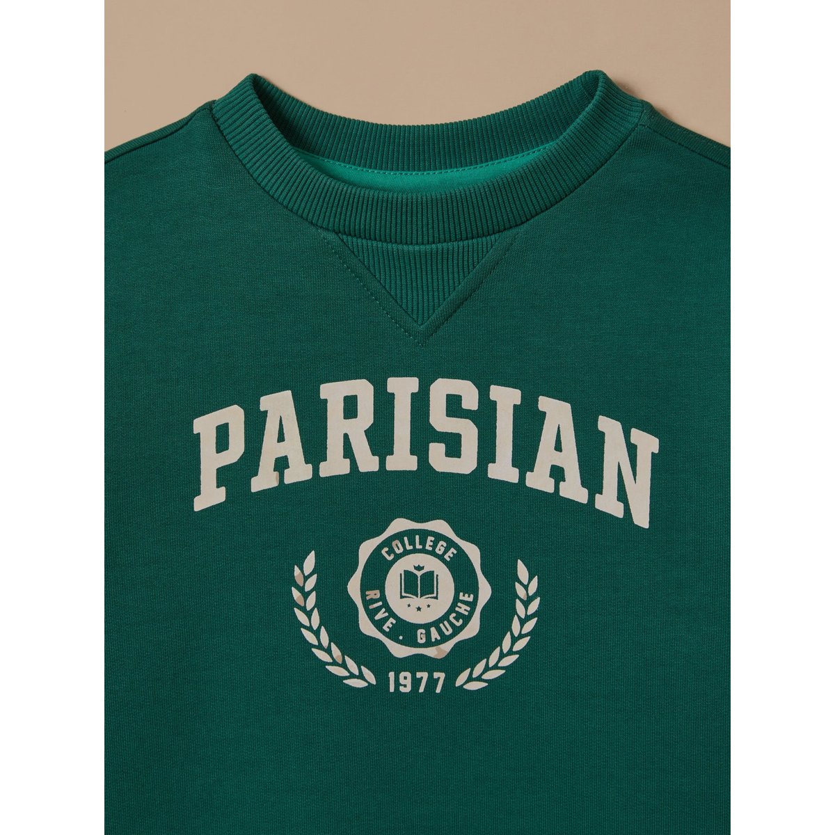 Sweat imprimé - coton biologique vert pin, CYRILLUS