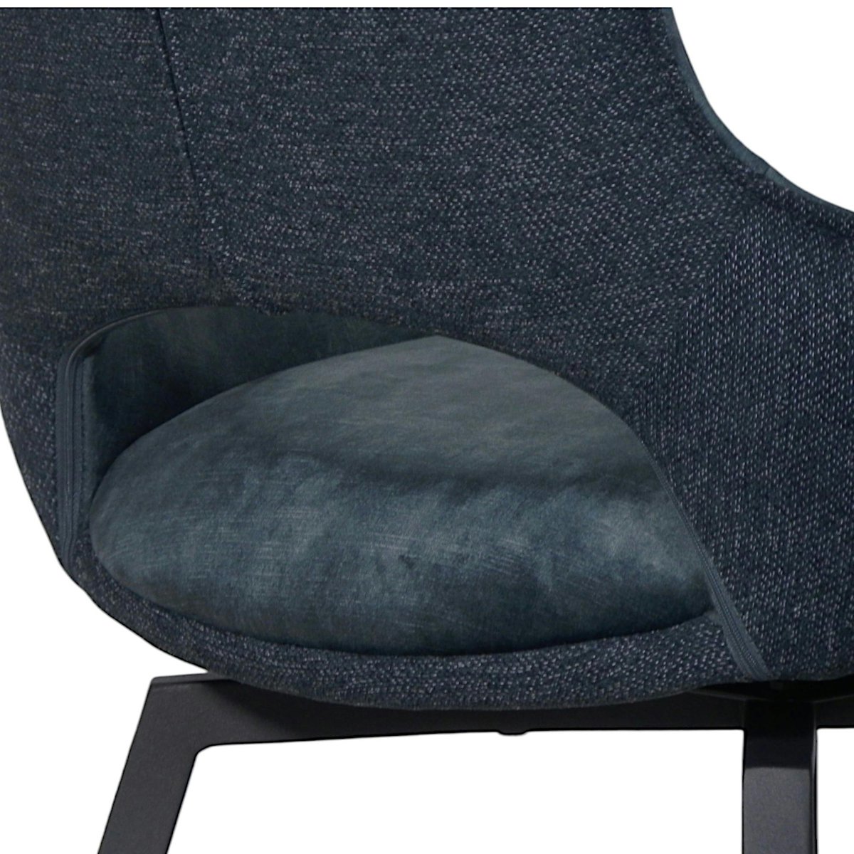Chaise pivotante bleue bi-matière, dossier en T (lot de 2) LOMBARDIE bleu, PIER IMPORT