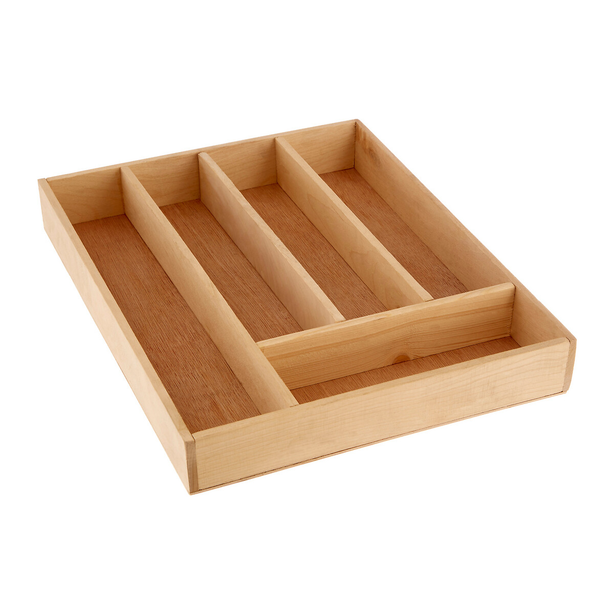 5-Compartment Cutlery Tray in Birchwood brown, SO'HOME