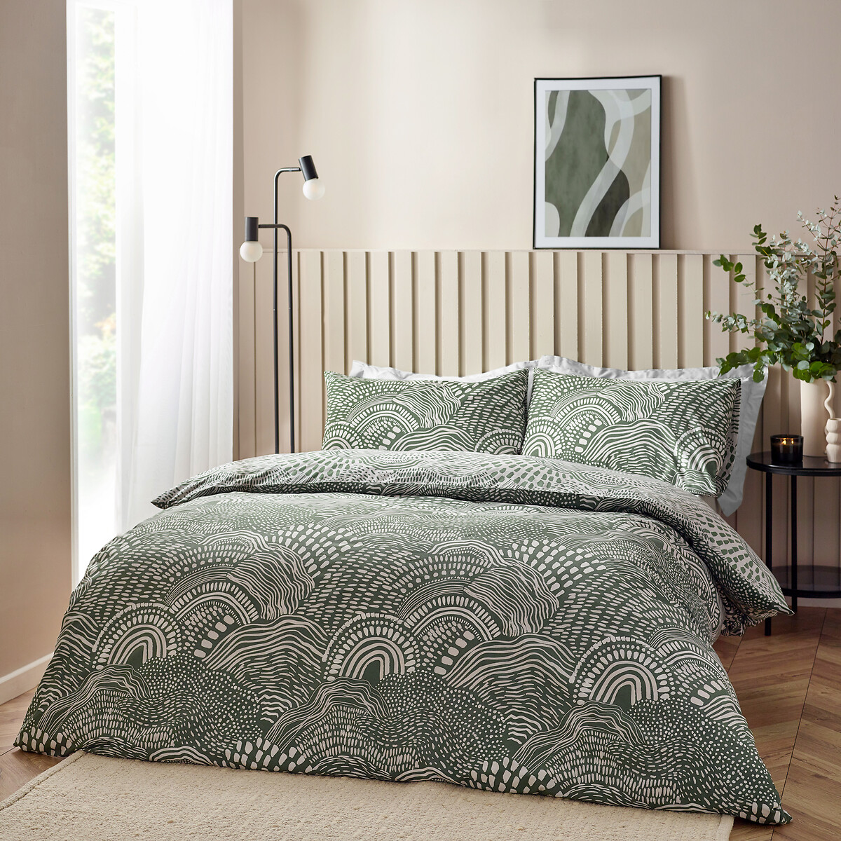 Nola Duvet Cover and Pillowcase Set olive, HÖEM