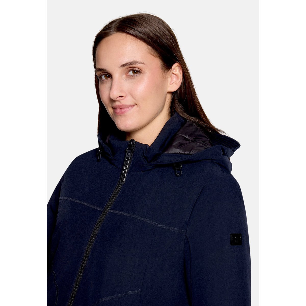 Veste outdoor à capuche amovible bleu foncé, BETTY BARCLAY