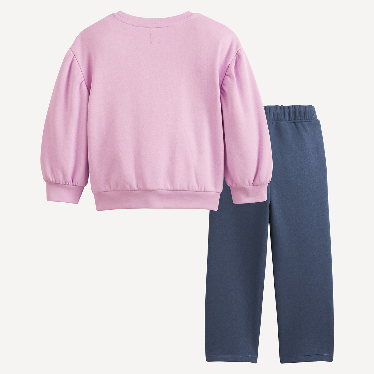 Completo 2 pezzi felpa e jogging blu navy + violetto, LA REDOUTE COLLECTIONS