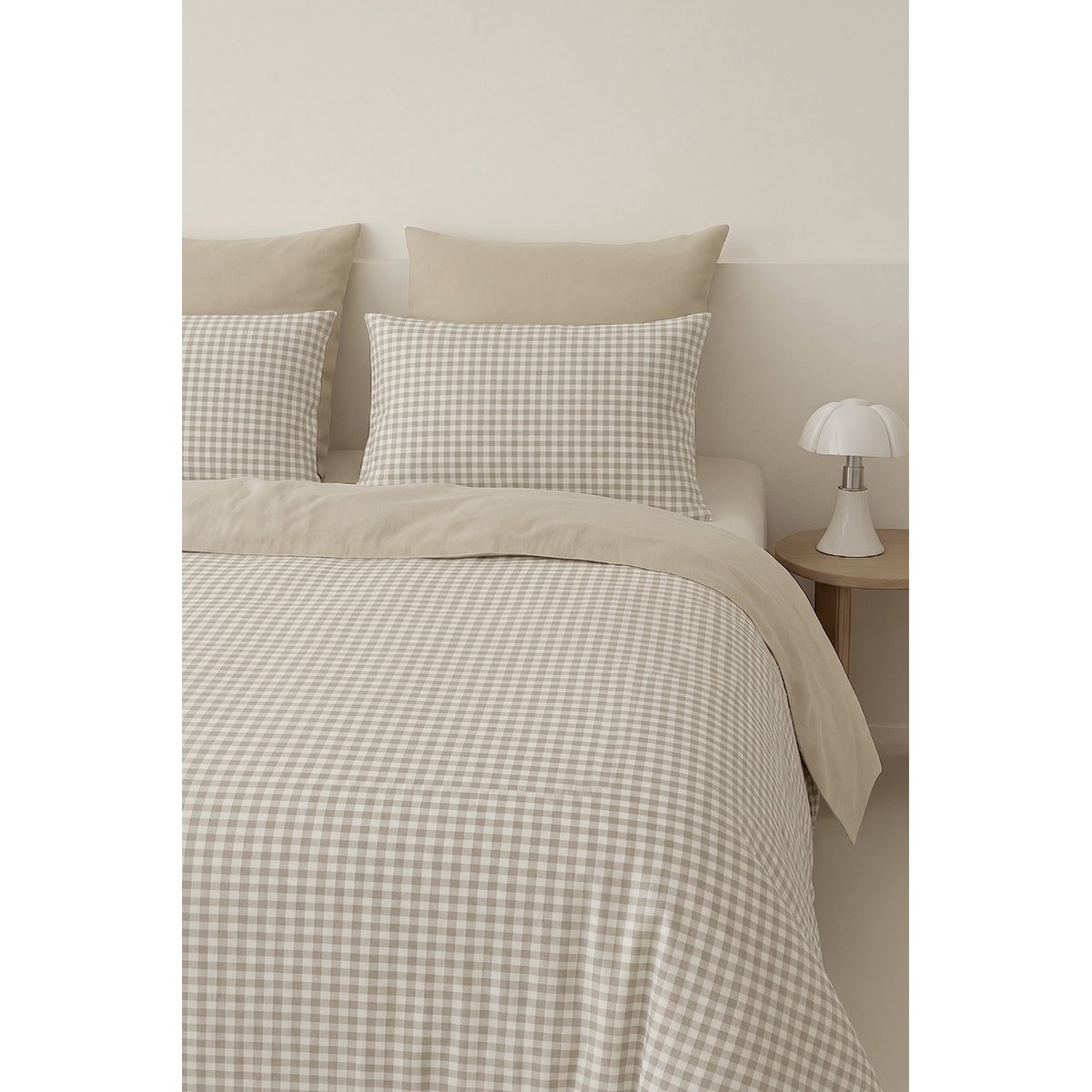 Taie d'oreiller (x2) coton lavé LUNAS sable, FEBRONIE