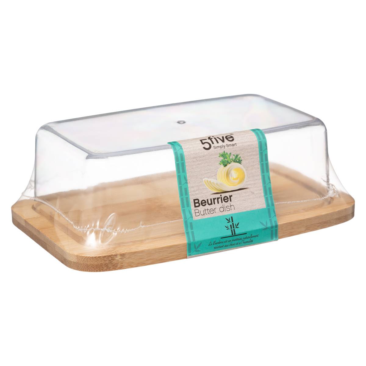 Beurrier avec socle BAMBOU CUISINE beige, 5FIVE SIMPLY SMART