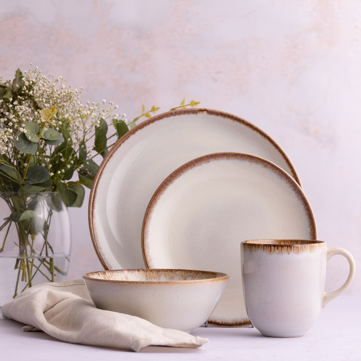 Set Of 4 Reactive Glaze Side Plates cream, MASON CASH