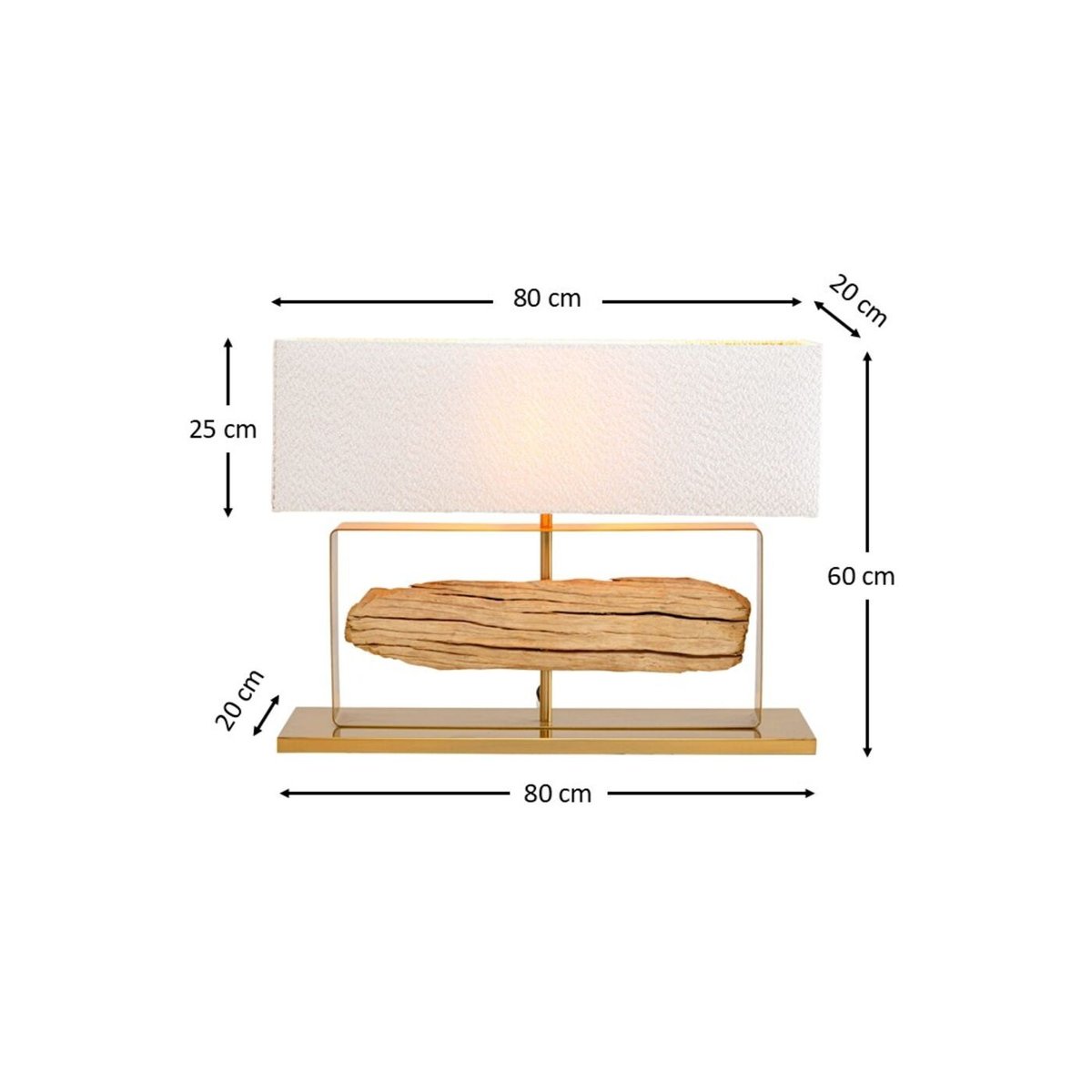 Lampe en bois flotté et coton bouclé, NATURE bois, KARE DESIGN