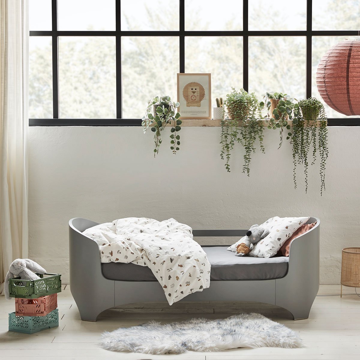 Lit bébé évolutif Gris gris, LEANDER