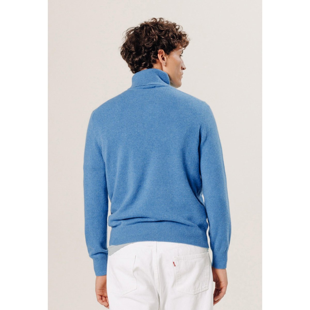 Pull col roulé en cachemire bleu, RODIER