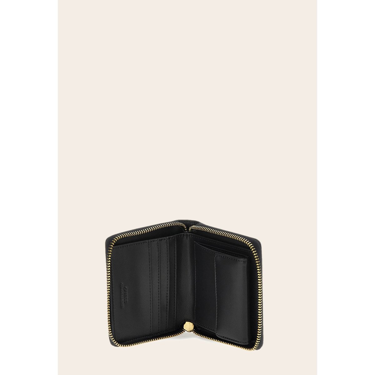 Mini Portefeuille Cristina En Cuir Véritable noir, GUESS
