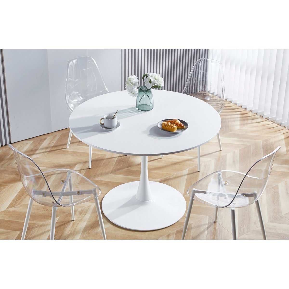 Lot de 4 chaises transparentes avec pieds en acier - CASPER transparent, MATHI DESIGN
