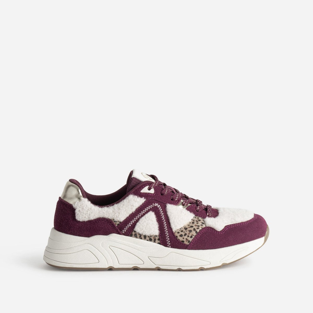 Basket PENDORA. beige/bordeaux, TEXTO