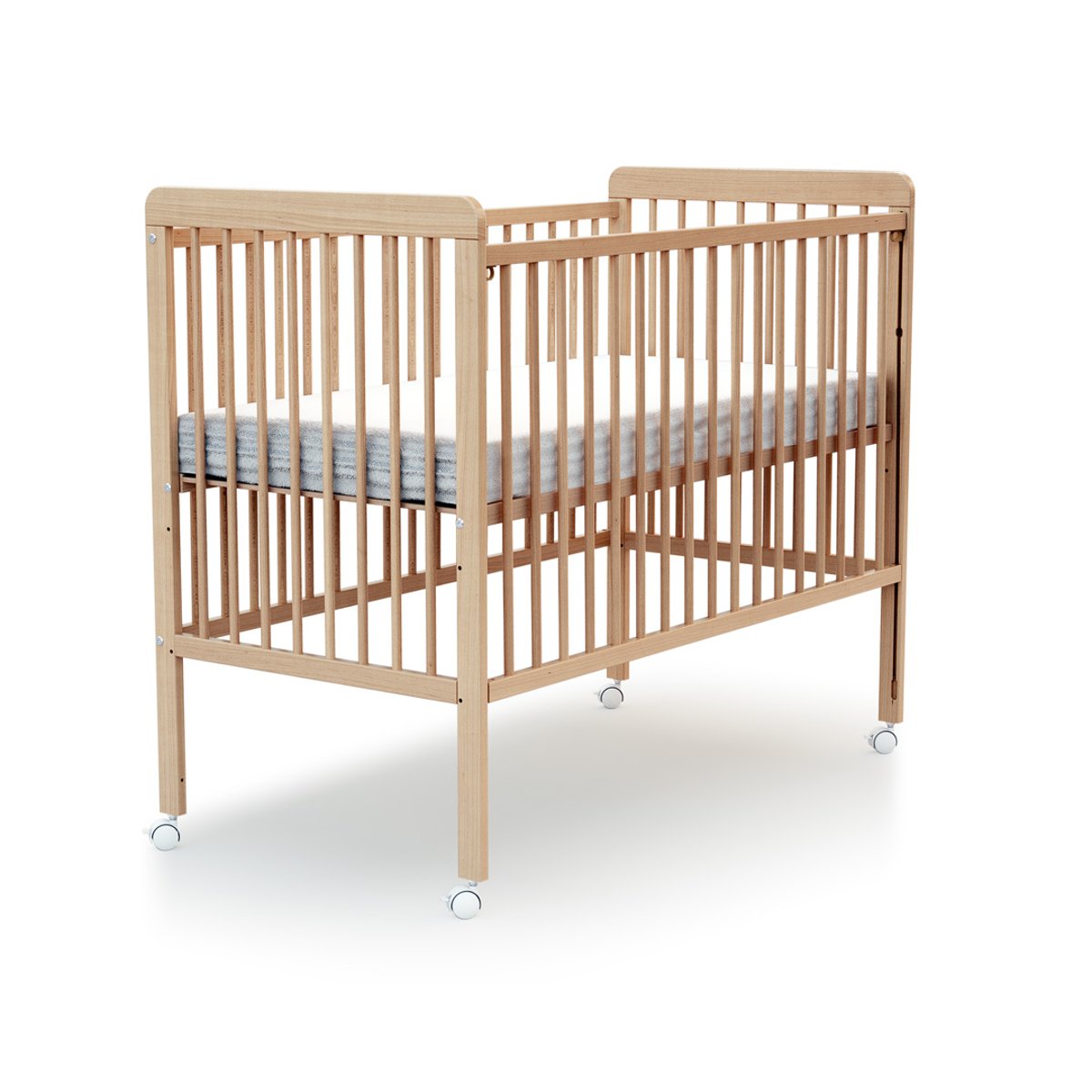 Lit bébé coulissant en bois avec matelas LIVO blanc, WEBABY