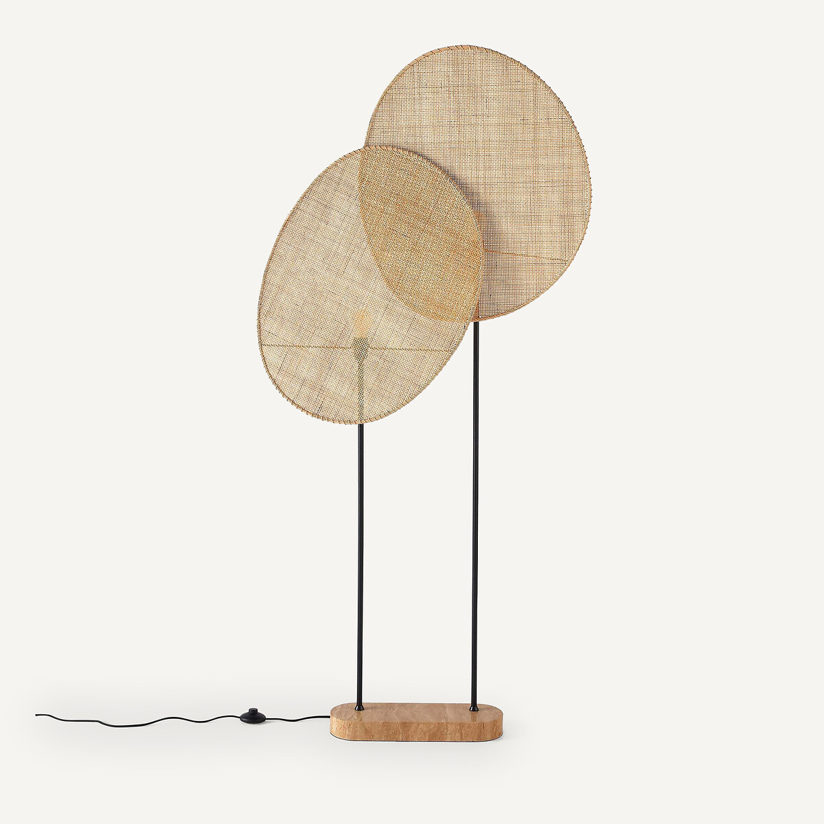 Candeeiro de pé em rattan, Canopée, design de Emmanuel Gallina natural, EMMANUEL GALLINA X AM.PM