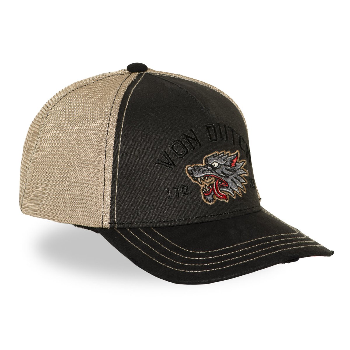 Casquette trucker WILD noir/gris foncé/beige, VON DUTCH