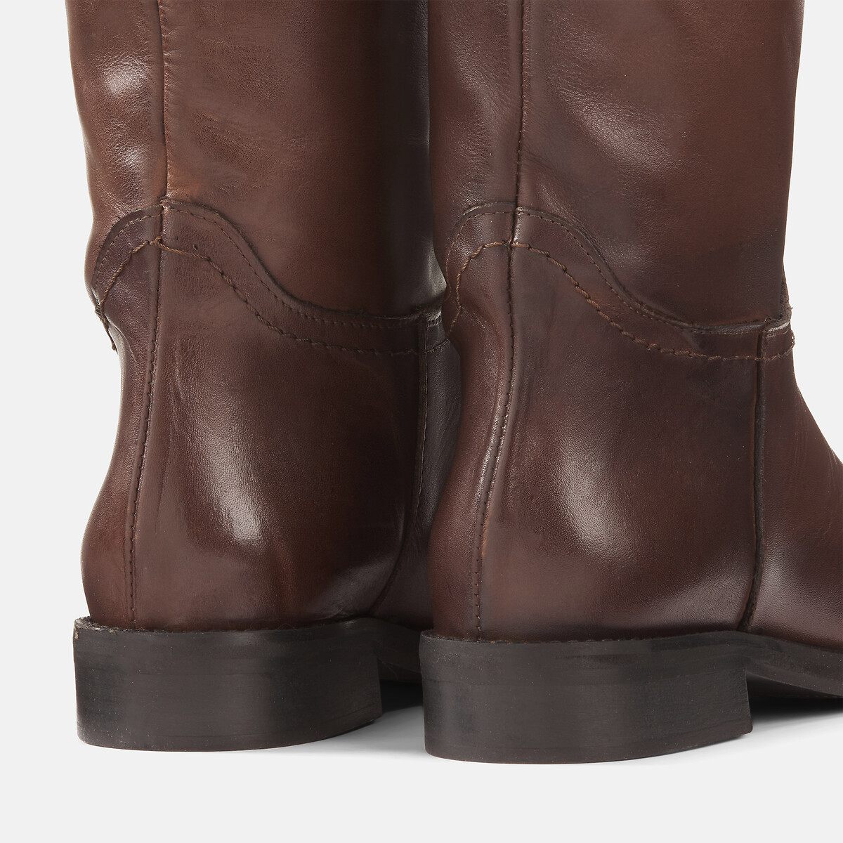 Bottes cavalières en cuir Romane marron foncé, JONAK