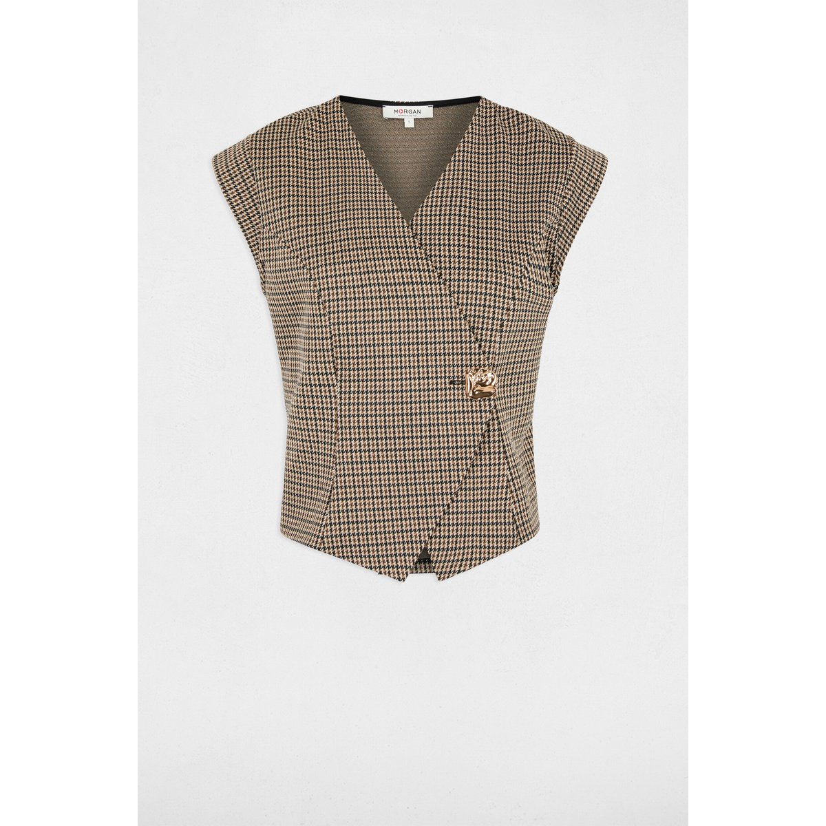 Gilet sans manches col v multicolore, MORGAN