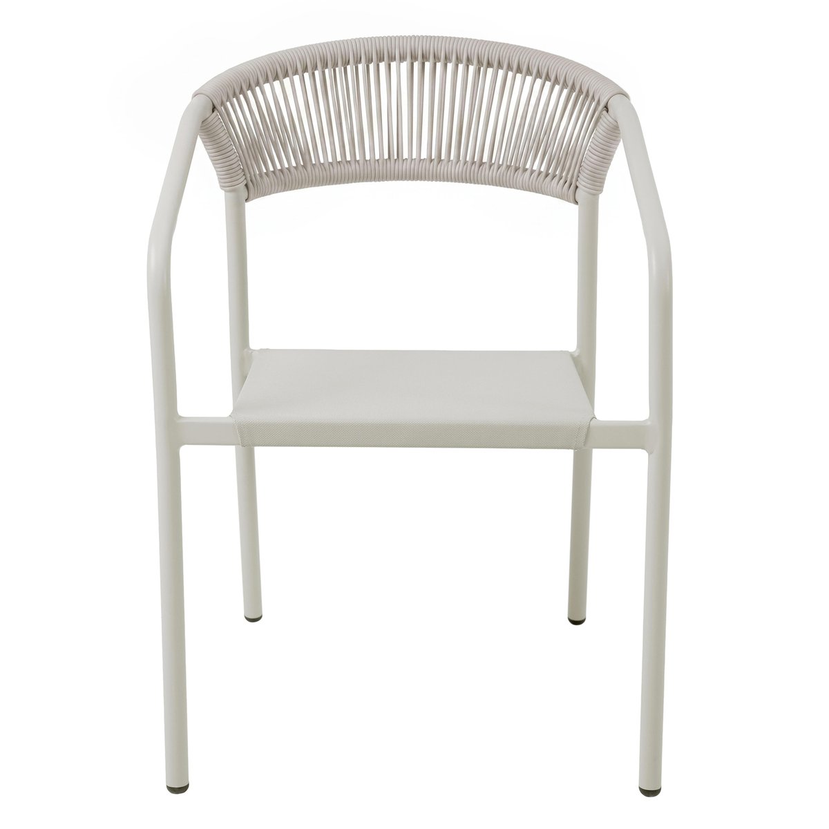 Chaise de jardin en aluminium et rotin synthétique avec accoudoirs, NOCERA beige, OVIALA
