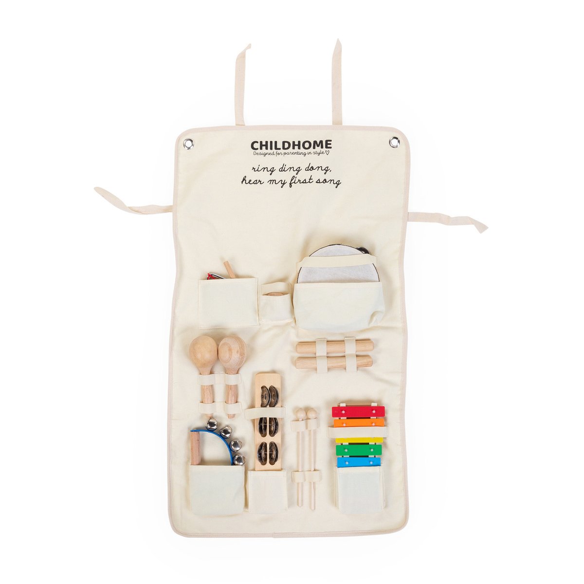 Ensemble de 8 instruments de musique bébé + organisateur multicolore, CHILDHOME