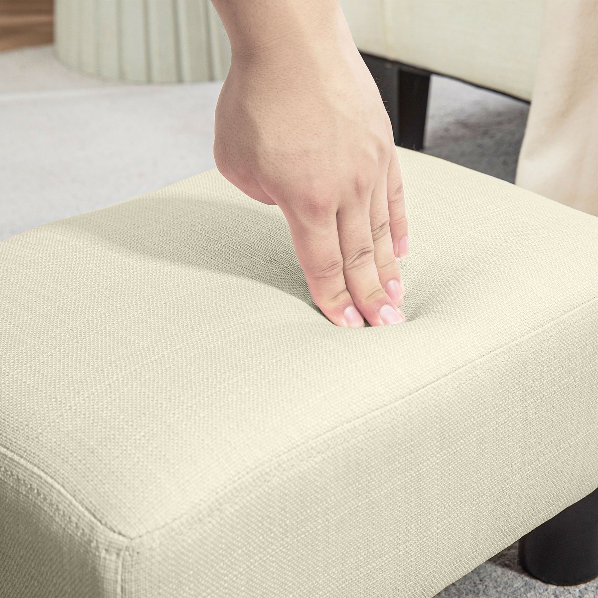 Repose-pieds Polyester Beige beige, HOMCOM