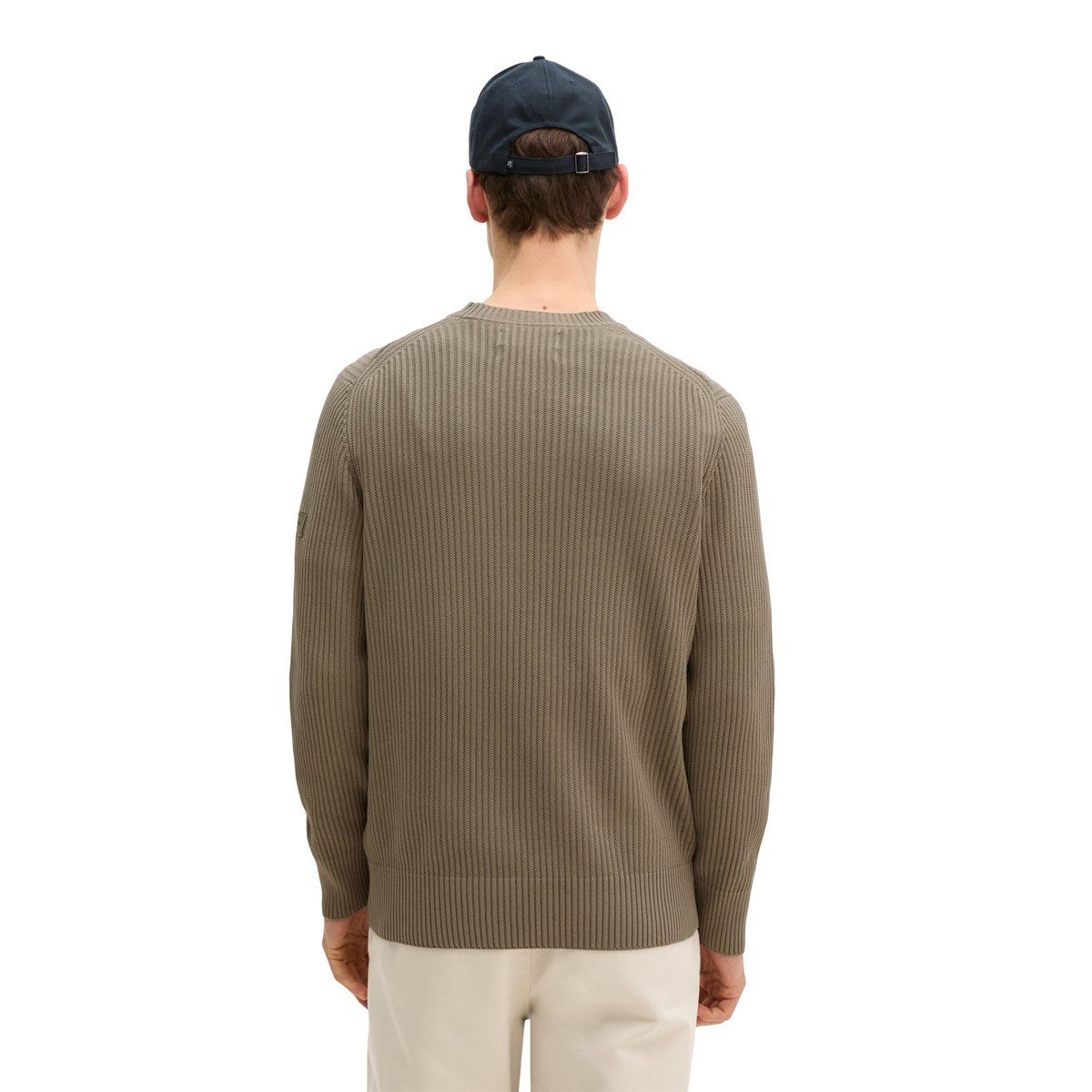 Pull-over regular en pur coton bio marron, MARC O'POLO