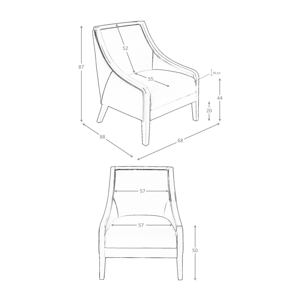 Fauteuil en cuir gris | miel, ANGEL CERDA