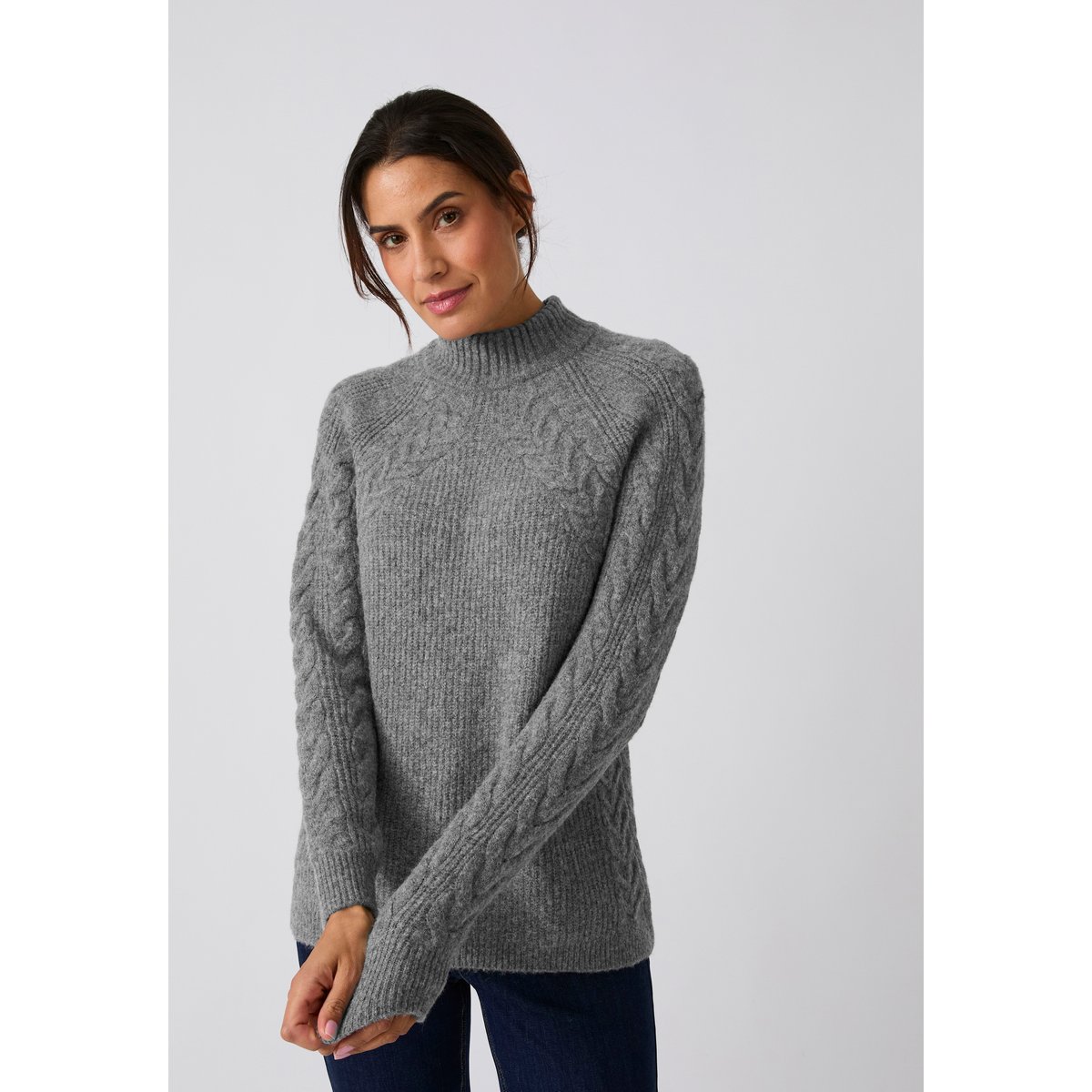 Pull à torsades Thermolactyl gris chiné, DAMART
