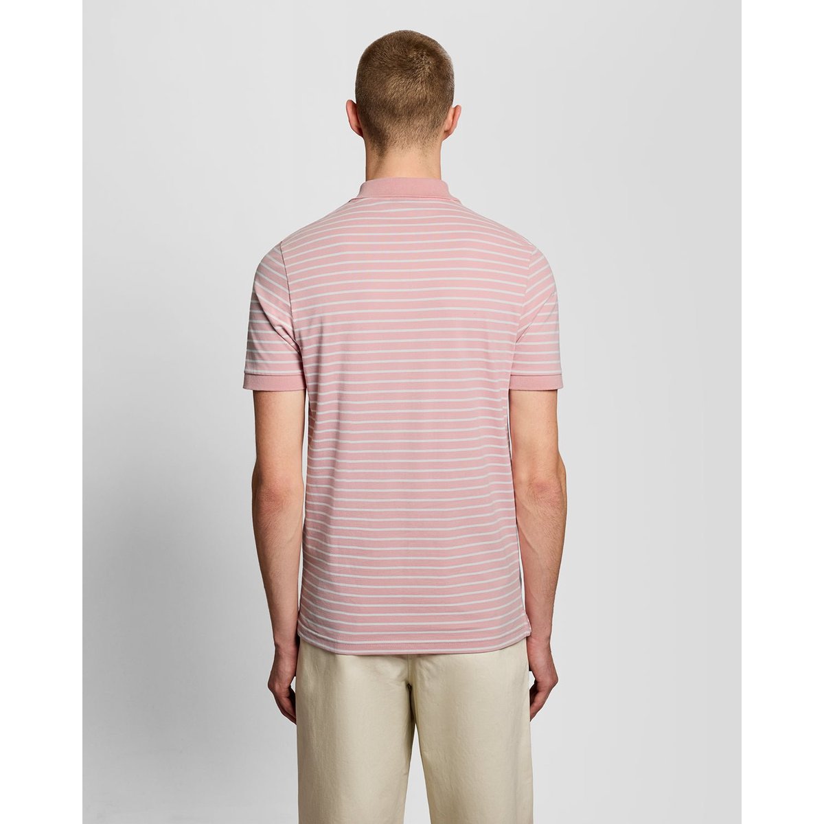 Polo en piqué Breton rose pamplemousse/ blanc, LYLE & SCOTT