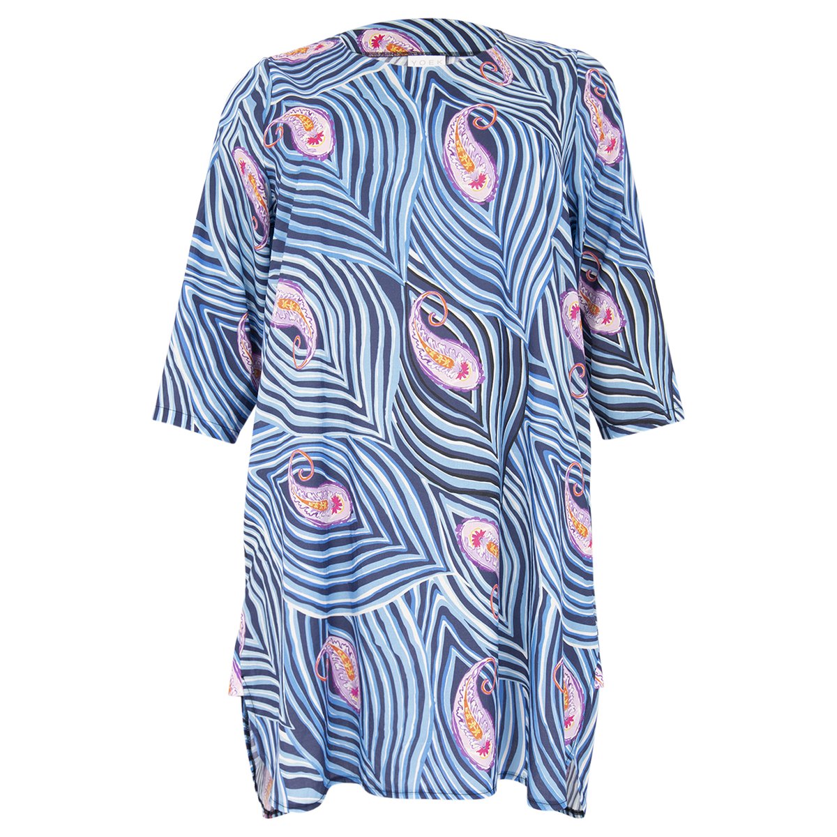 Chemise imprimée paisley bleu, YOEK