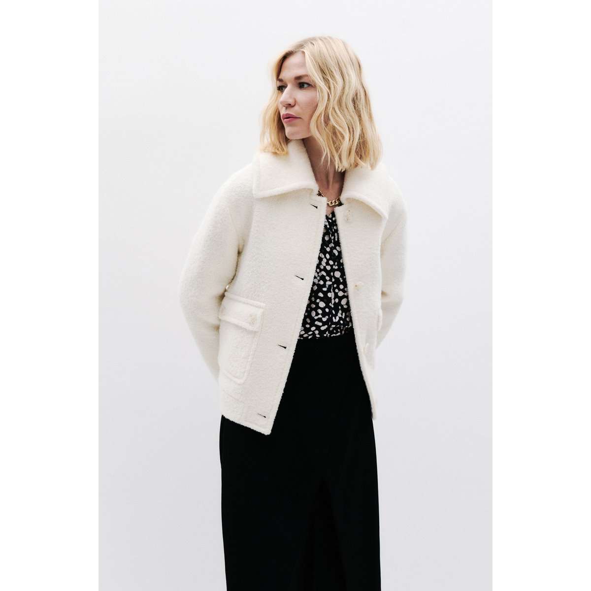 Manteau Giro ecru, CAROLL