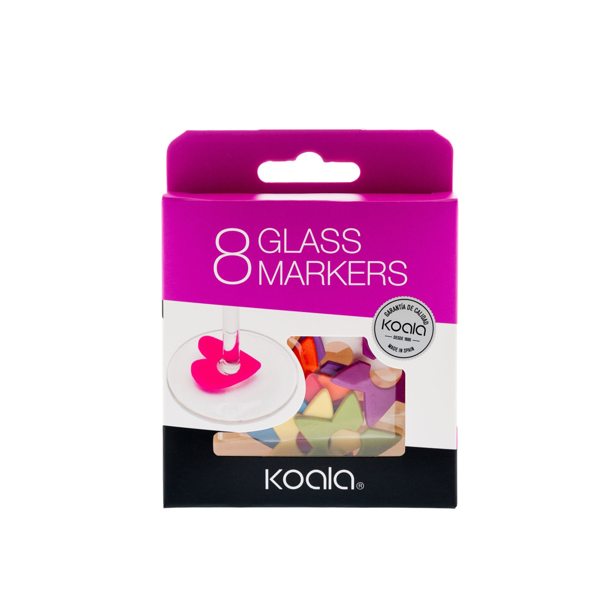 Lot de 8 marqueurs de verre - TAG couleur unique, KOALA