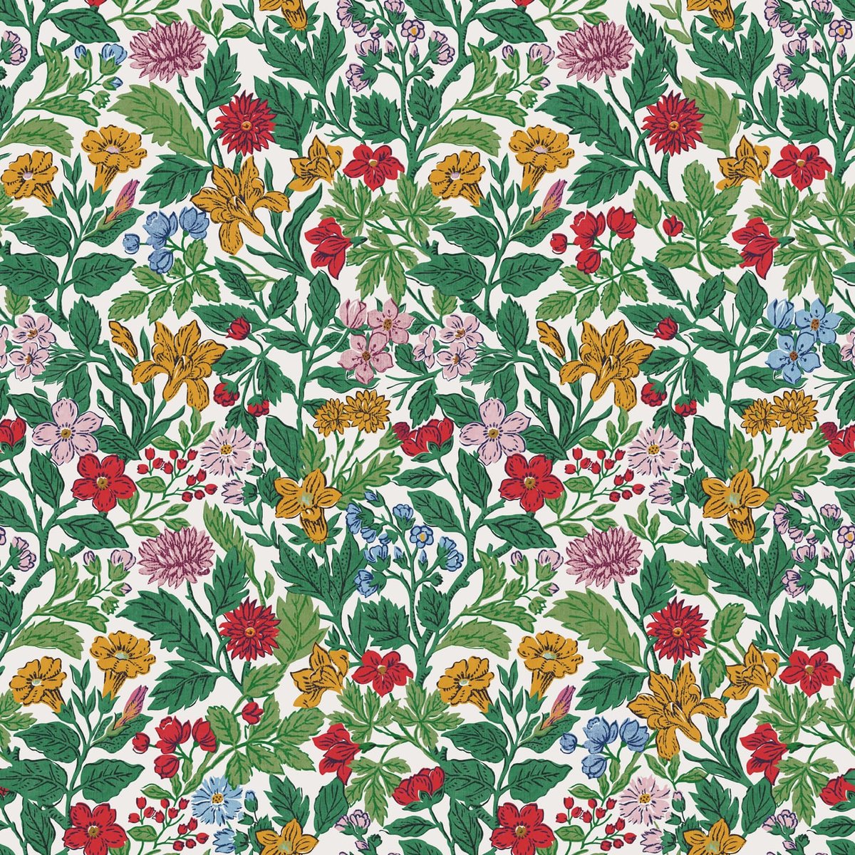 Papier peint Liberty fleuri d'un jour de printemps multicolore, JOULES