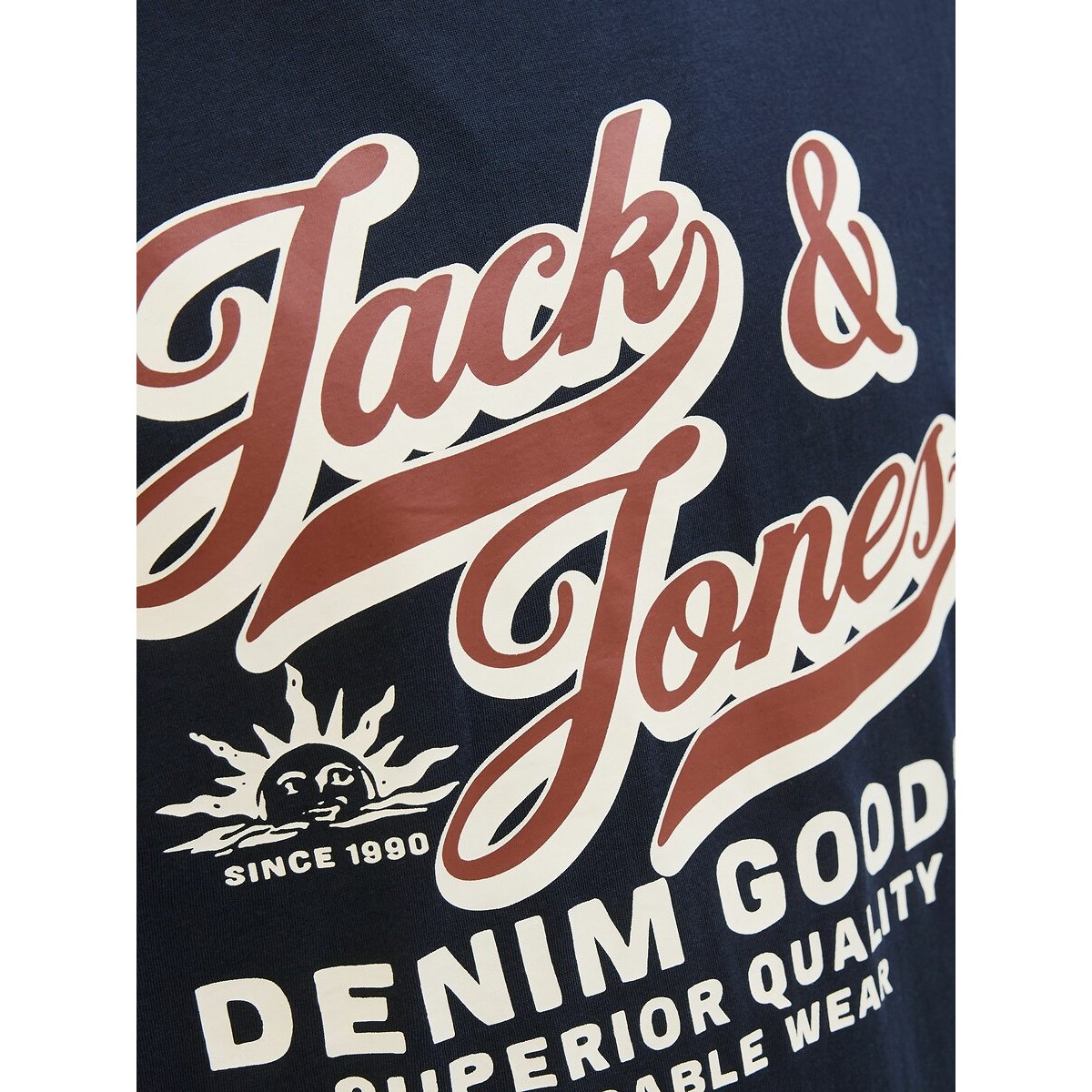 T-shirt col rond bleu marine, JACK & JONES