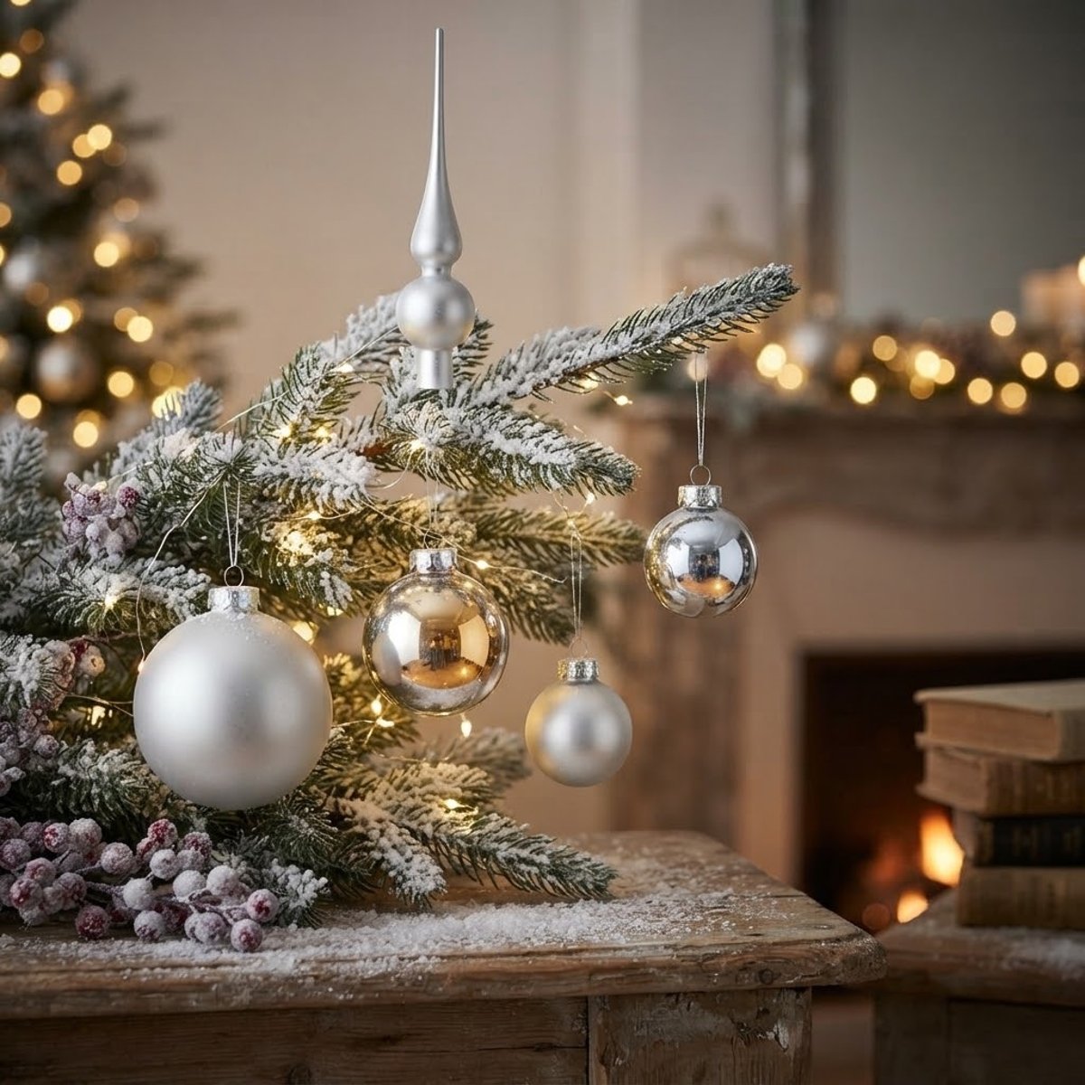 Kit de 19 Boules de Noël argent, EDEN