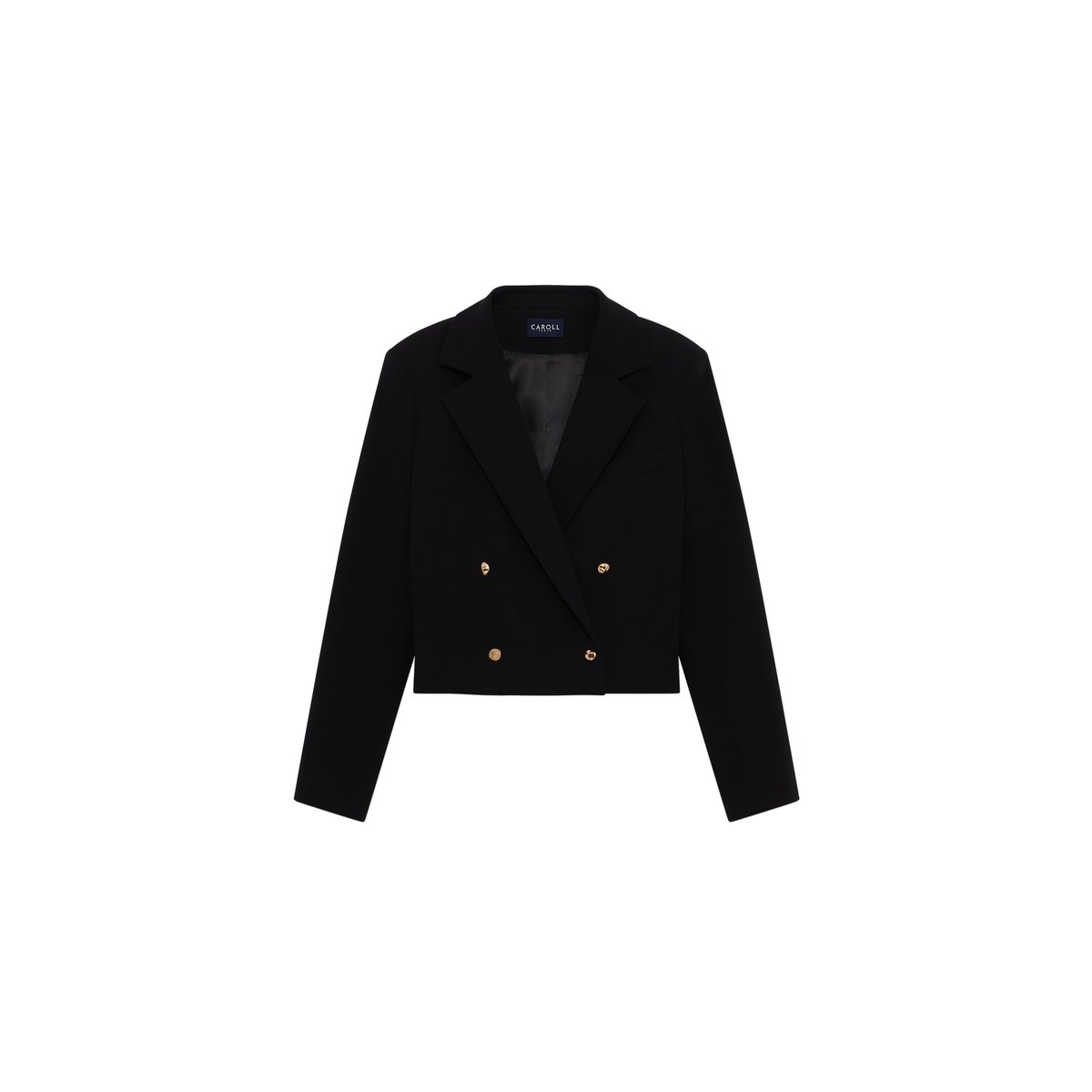 Veste cropped droite VHERMIONE noir, CAROLL