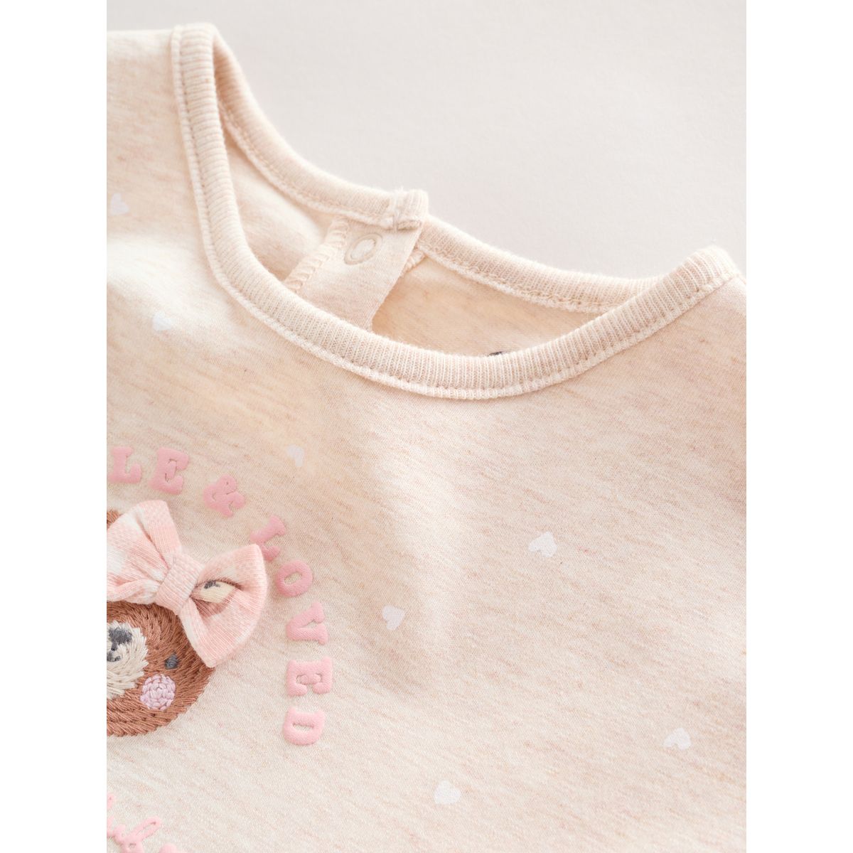 Lot de 3 grenouillères en jersey ours rose brodé, NEXT